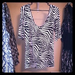 Zebra top with back cut out